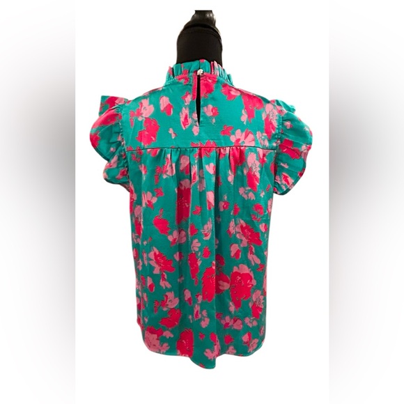 💗 LIAM & CO! STUNNING FLORAL BABY DOLL TOP!! SO FLATTERING & FEMININE!! 💗 - Picture 5 of 13